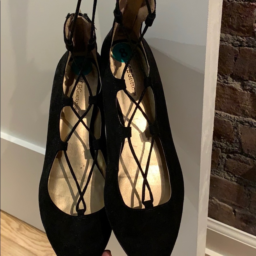 BCBG lace up flats